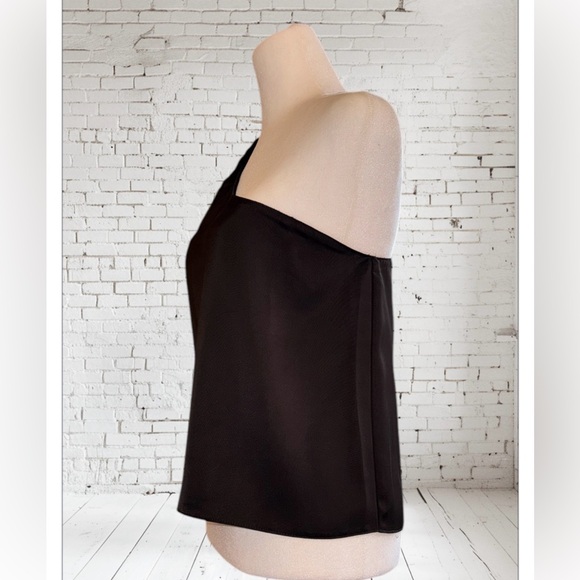 NWT Know One Cares One-Shoulder Satin Tank in Black Size S - Picture 9 of 13
